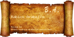 Babics Arabella névjegykártya